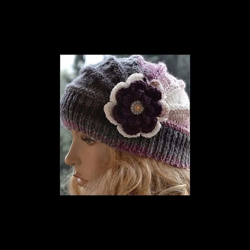 NWT BOHO HAT AND OWL FINGERLESS GLOVES SET. Beautiful knitting.